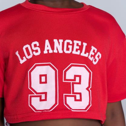 Red/White Girls Top And Shorts Set