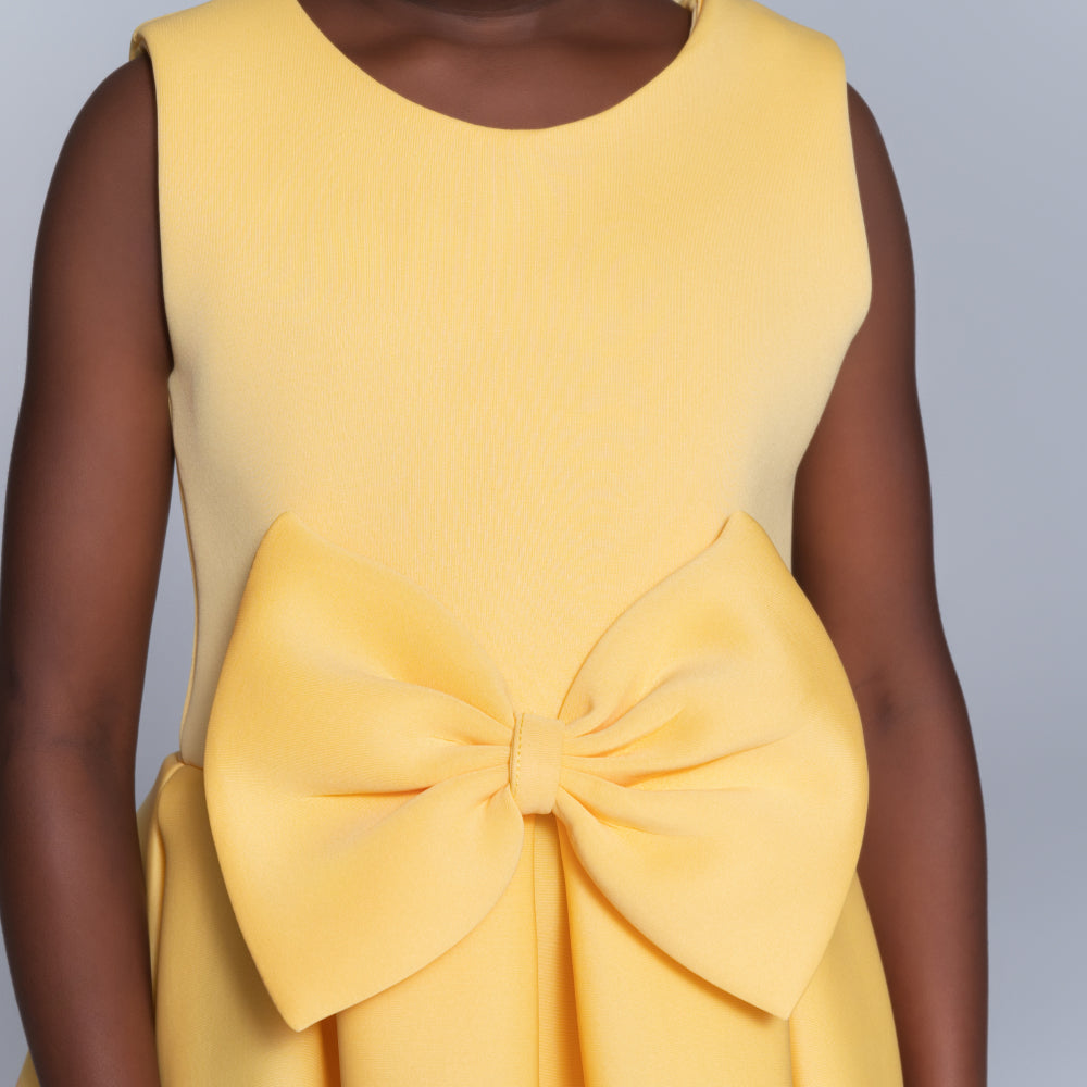 Girls Printed Lemon Scuba Dress