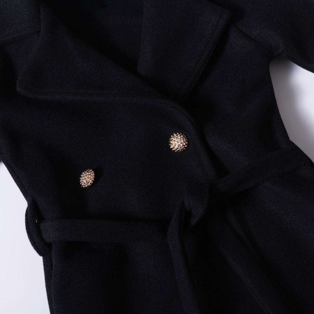 Girls Black Melton Jacket