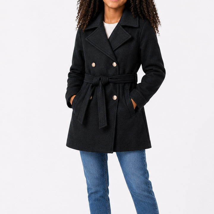 Girls Black Melton Jacket