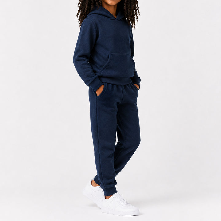 Girls Navy Polar Fleece Tracksuit