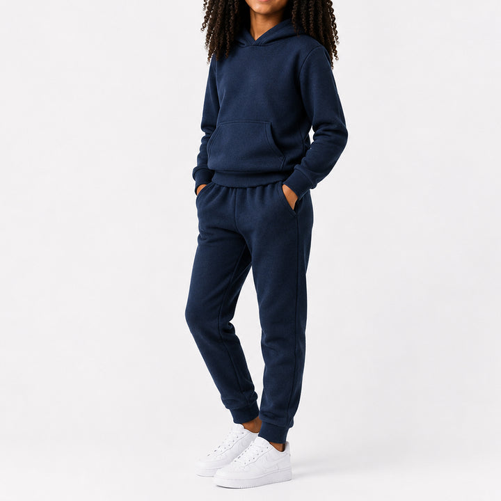 Girls Navy Polar Fleece Tracksuit