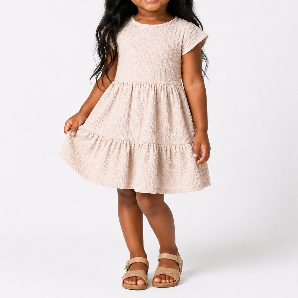 Girls Crinkle Knit Twin Pack Dress