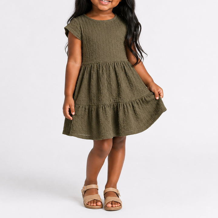 Girls Crinkle Knit Twin Pack Dress