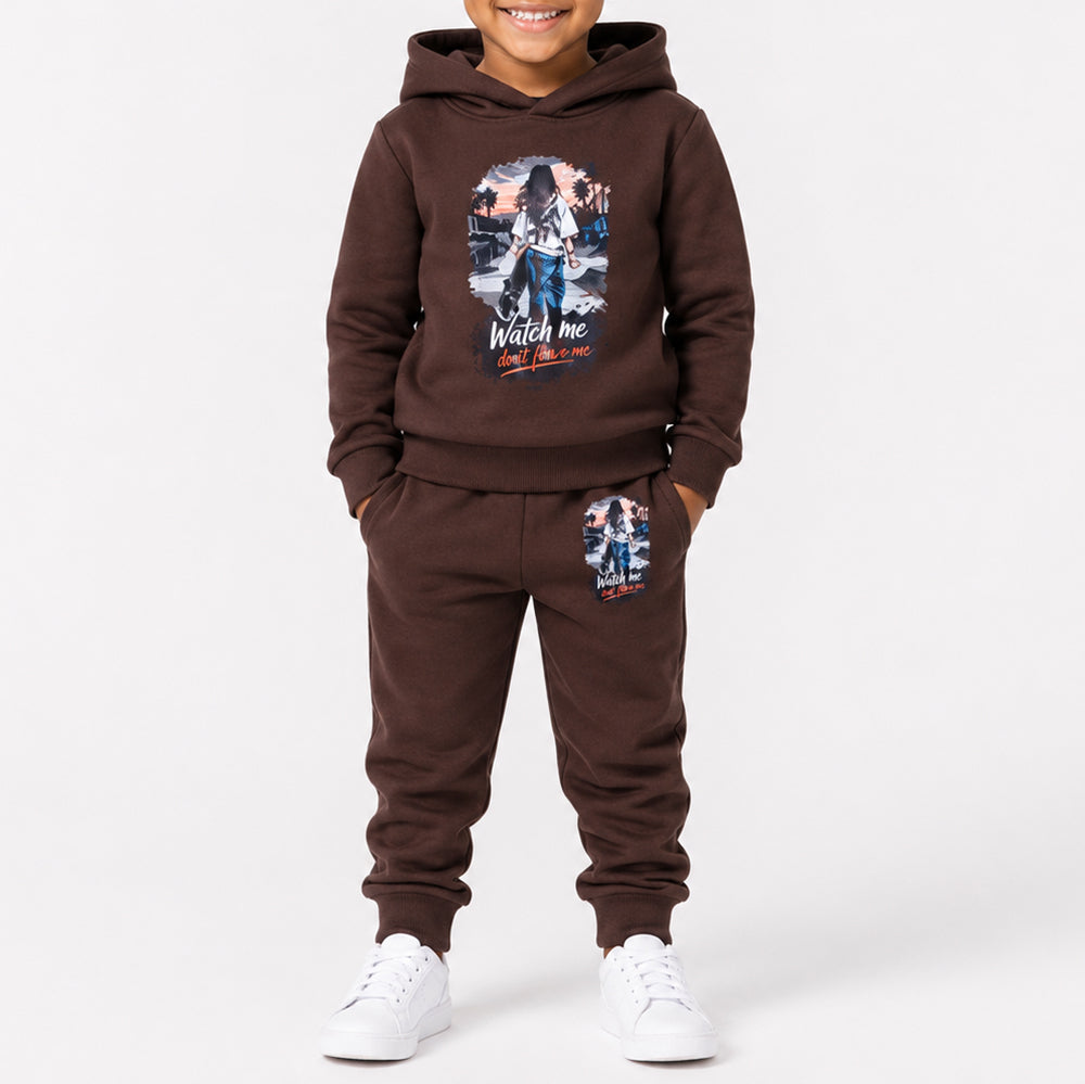 Girls Choc Printed Tracksuit Set