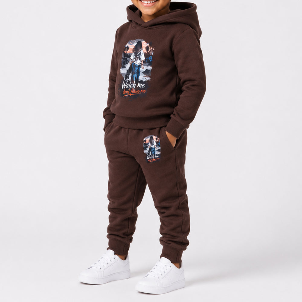 Girls Choc Printed Tracksuit Set