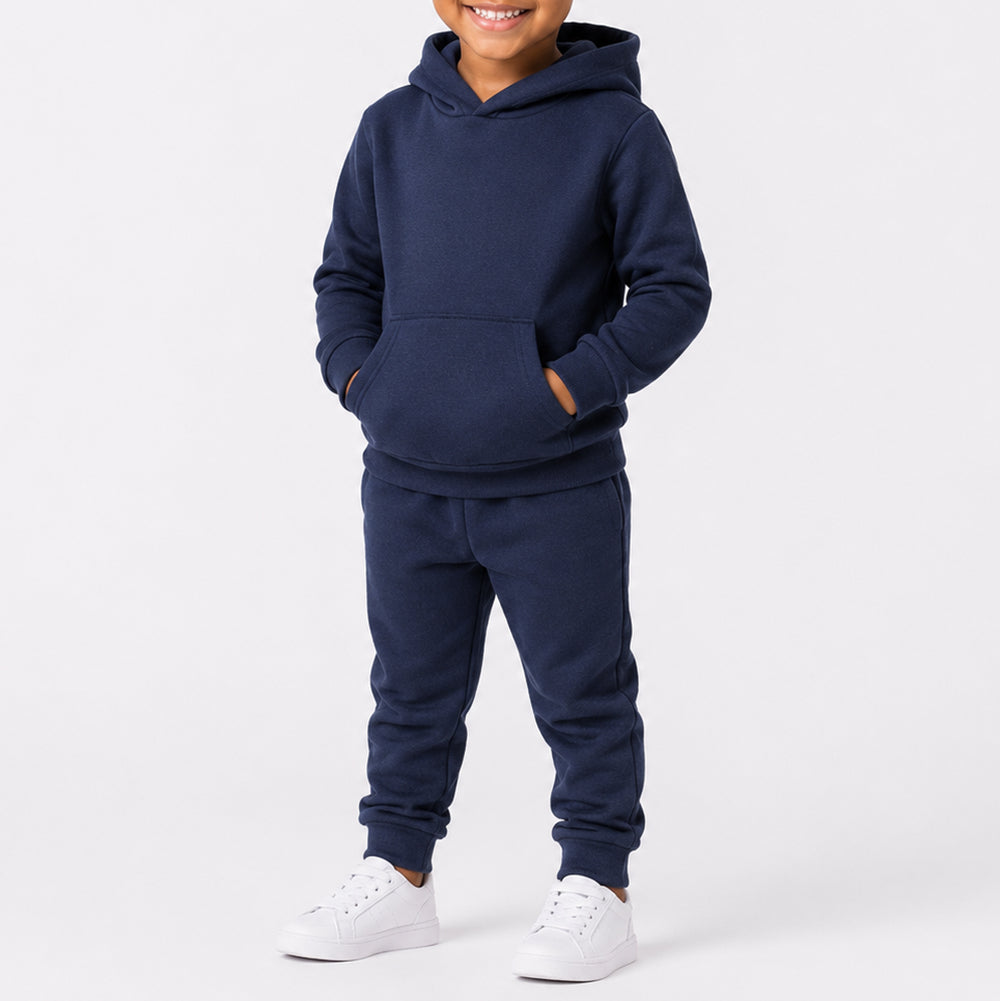 Girls Navy Hooded Tracksuit Set