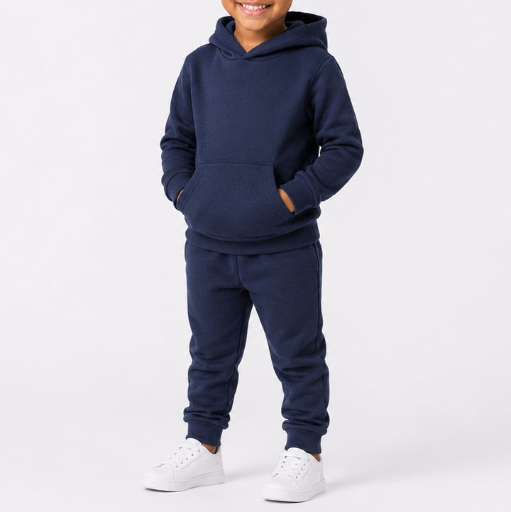 Girls Navy Hooded Tracksuit Set
