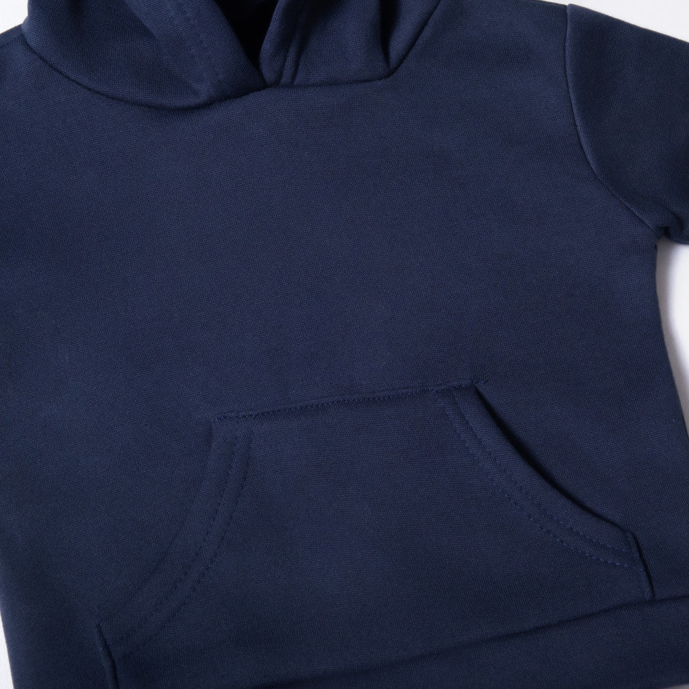 Girls Navy Hooded Tracksuit Set