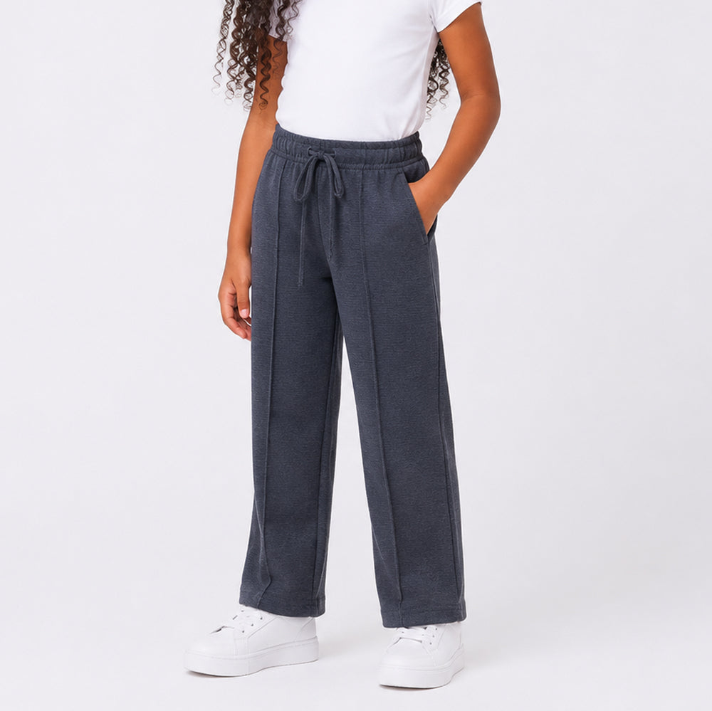 Girls Charcoal Ponti Pants