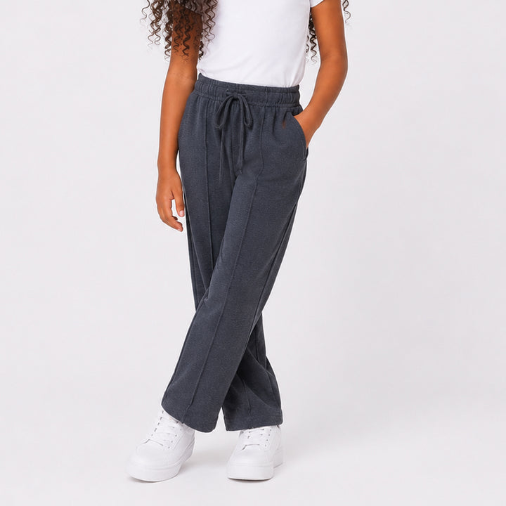 Girls Charcoal Ponti Pants