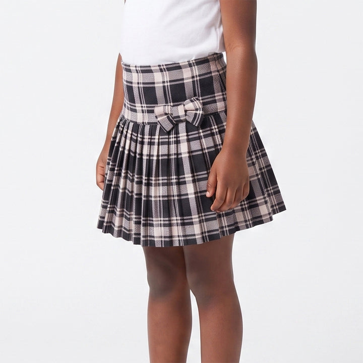 Girls Check Print Skirt