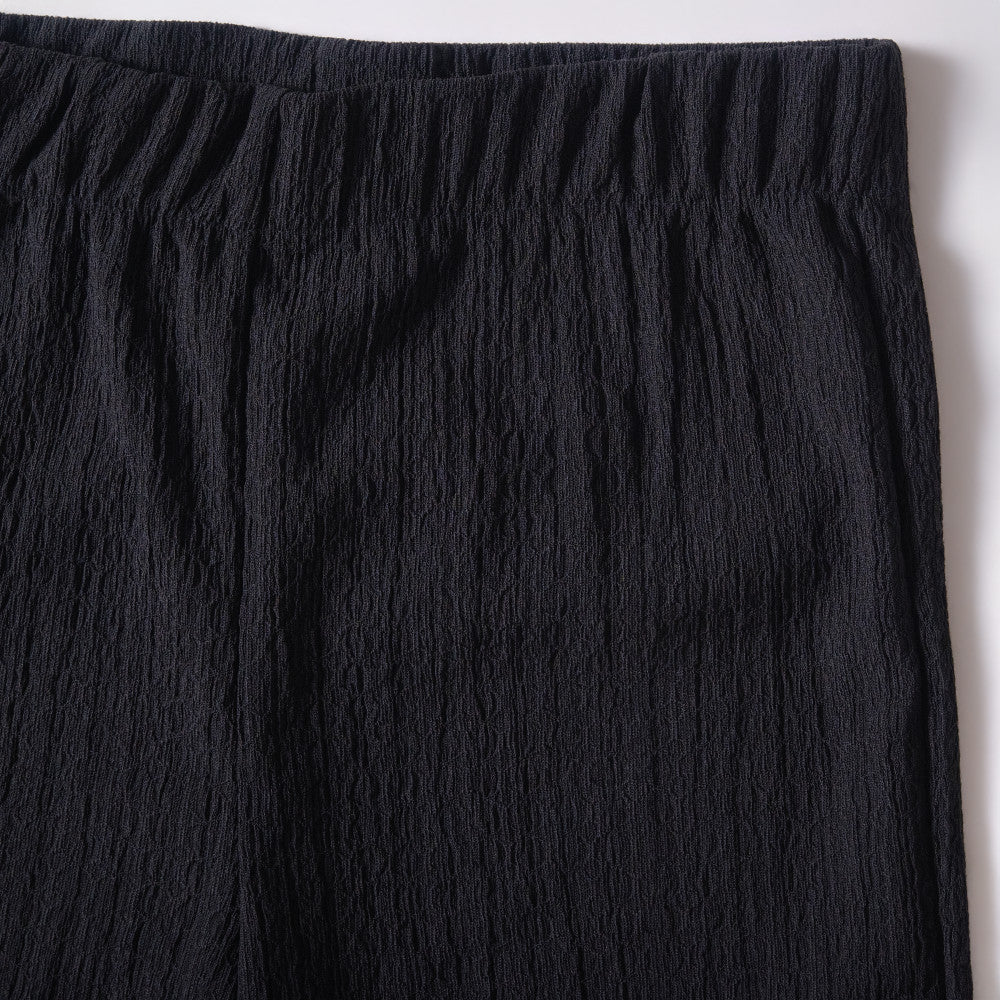 Girls Black Crinkle Knit Pants