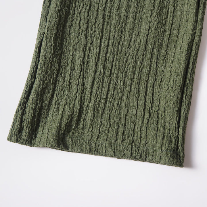 Girls Olive Crinkle Knit Pants