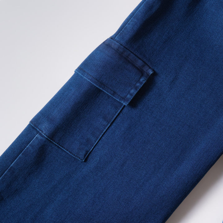 Girls Denim Cargo Pants