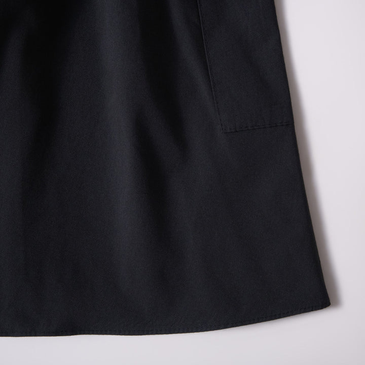 Girls Poplin Rib Black Dress