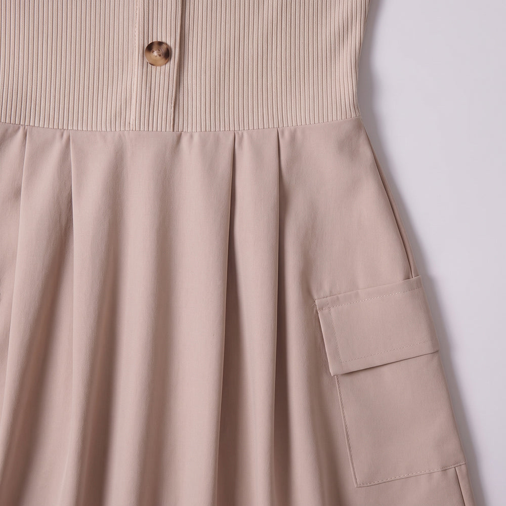 Girls Poplin Rib Stone Dress