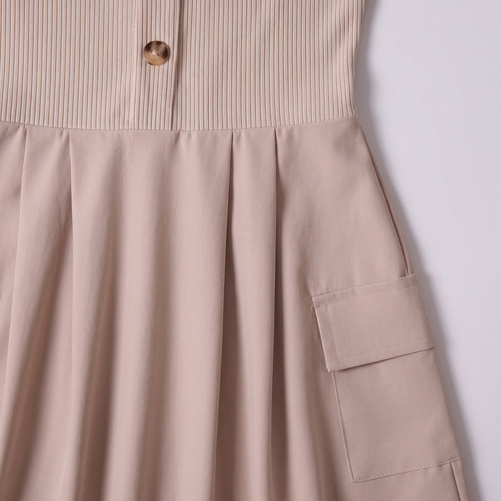 Girls Poplin Rib Stone Dress