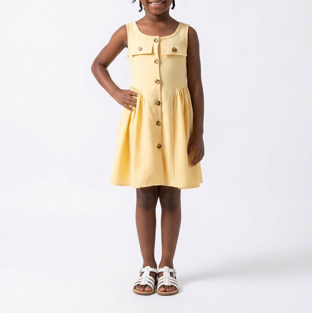 Girls Lemon Pocket Edit Dress