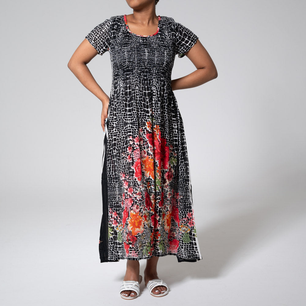 Smocking Edit Printed Dress