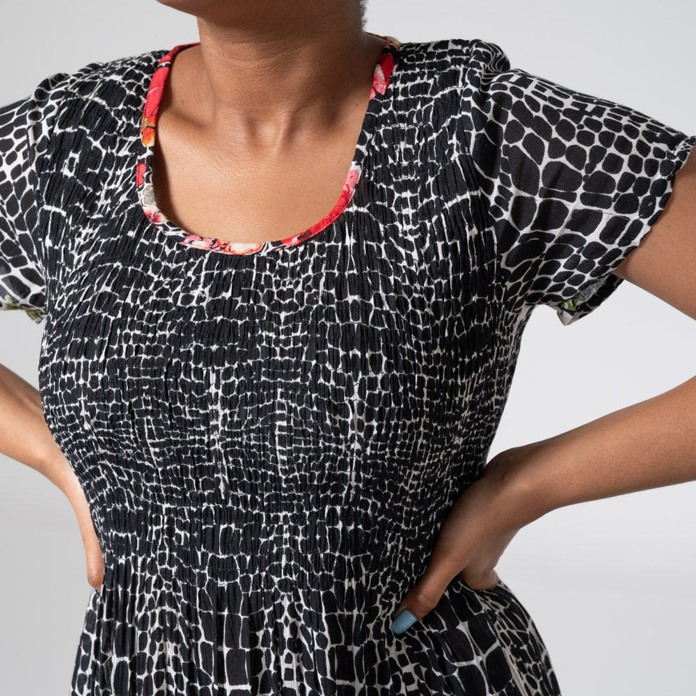 Smocking Edit Printed Dress