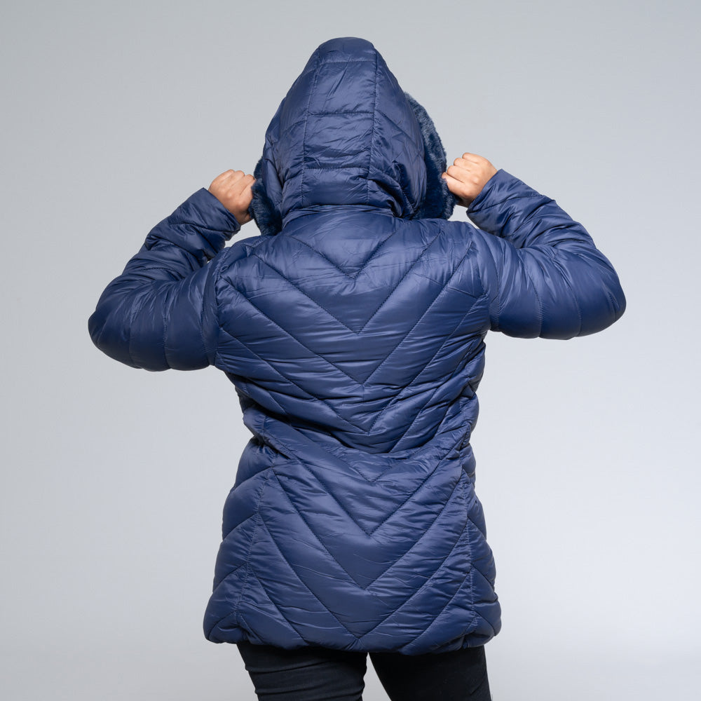 Ladies Dark Blue Puffer Jacket