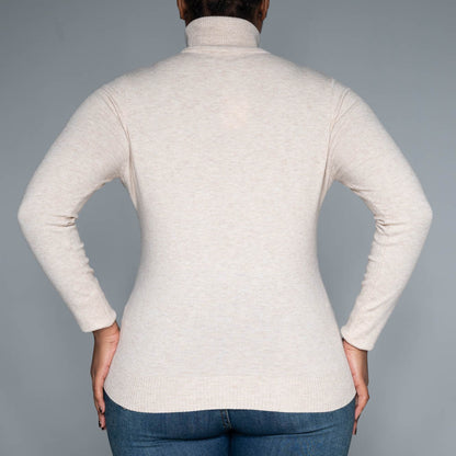 Beige  Plain Poloneck