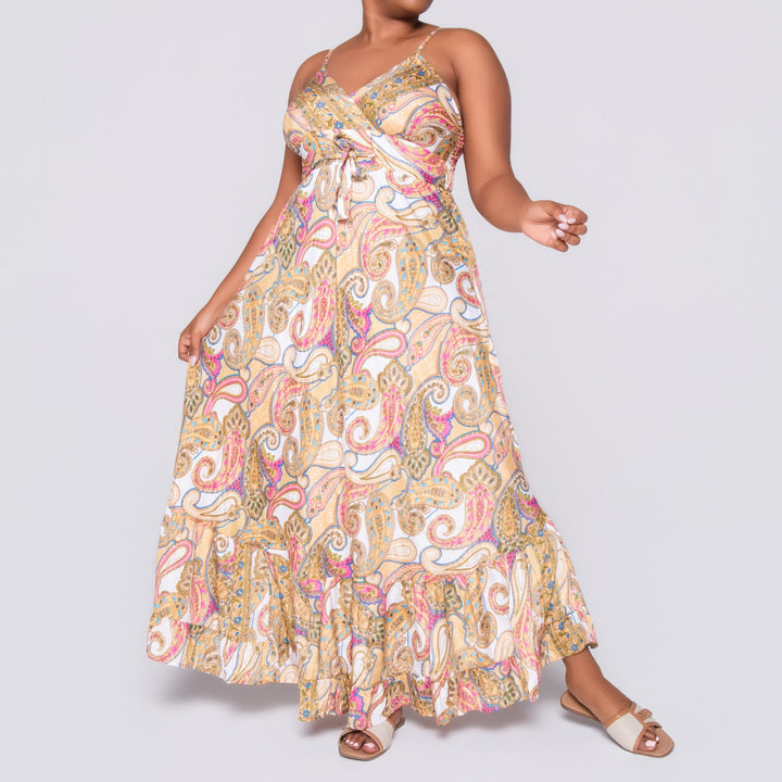 Ladies Strappy Printed Stone Dress