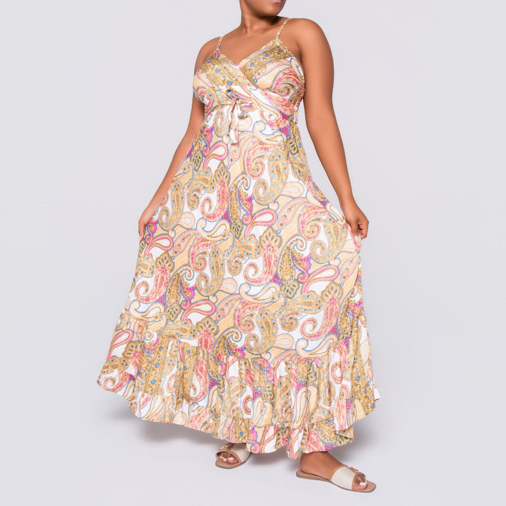 Ladies Strappy Printed Stone Dress
