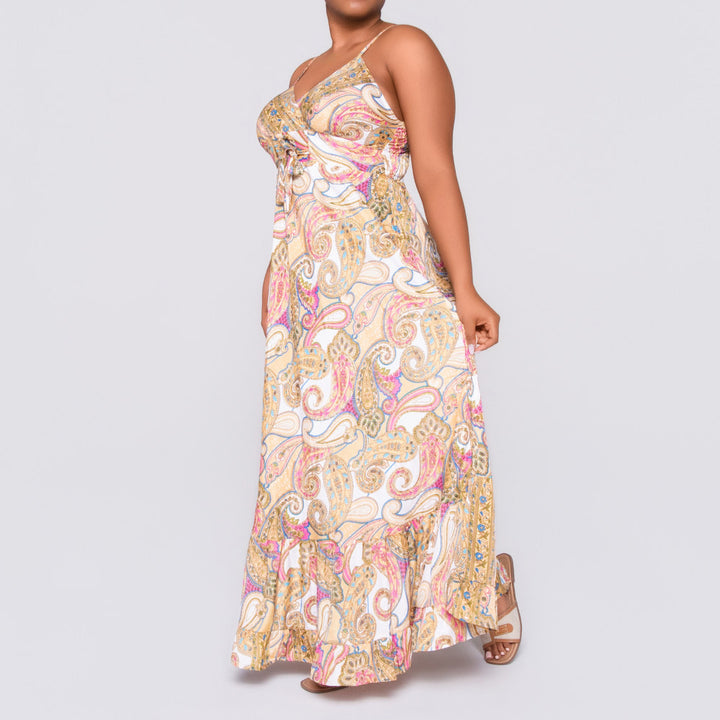 Ladies Strappy Printed Stone Dress