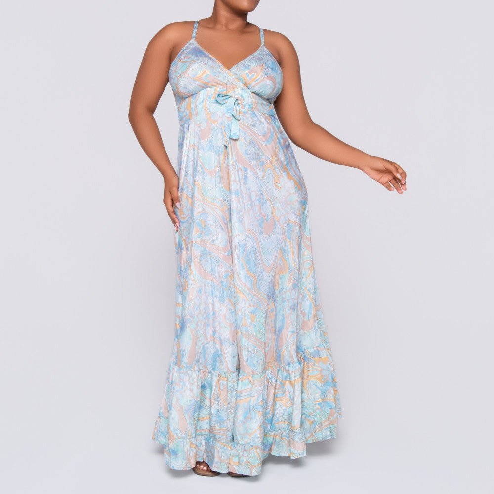 Ladies Aqua Strappy Dress