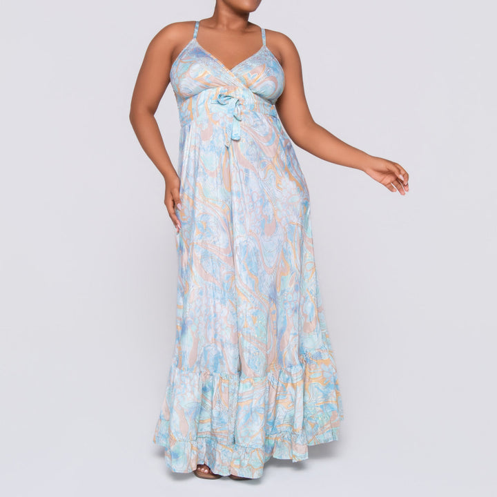 Ladies Aqua Strappy Dress