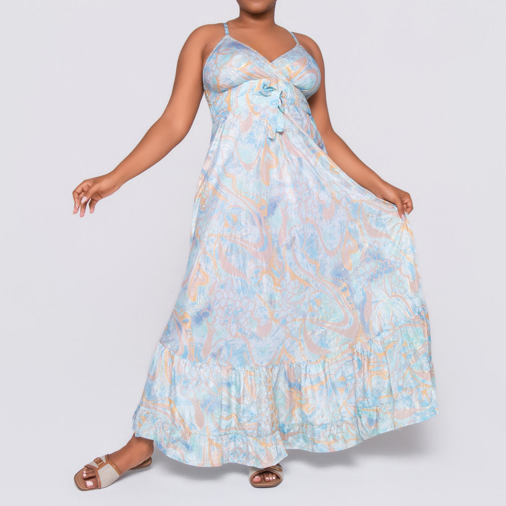 Ladies Aqua Strappy Dress