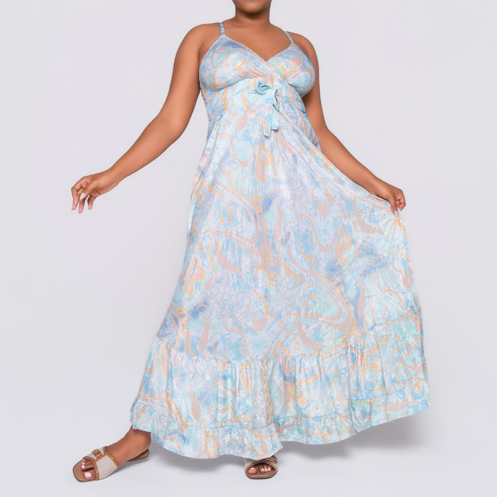 Ladies Aqua Strappy Dress