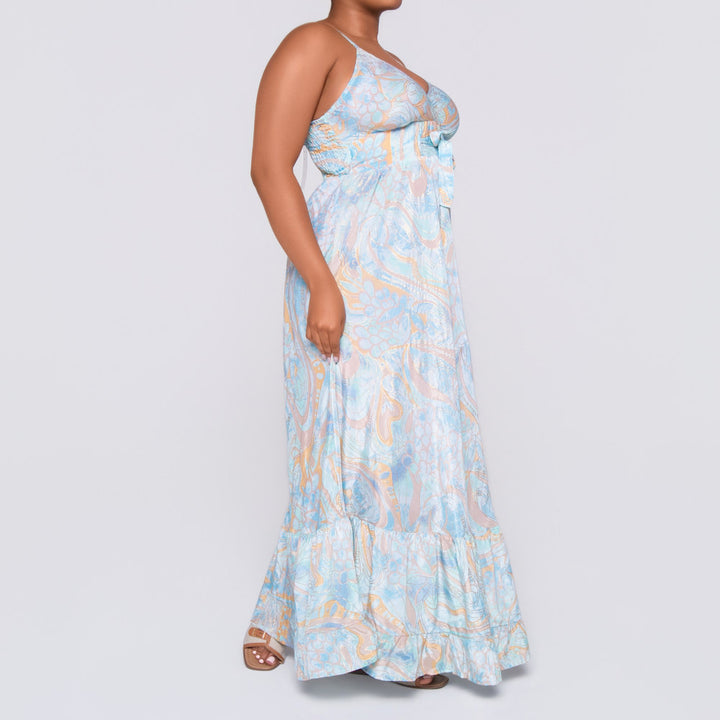 Ladies Aqua Strappy Dress