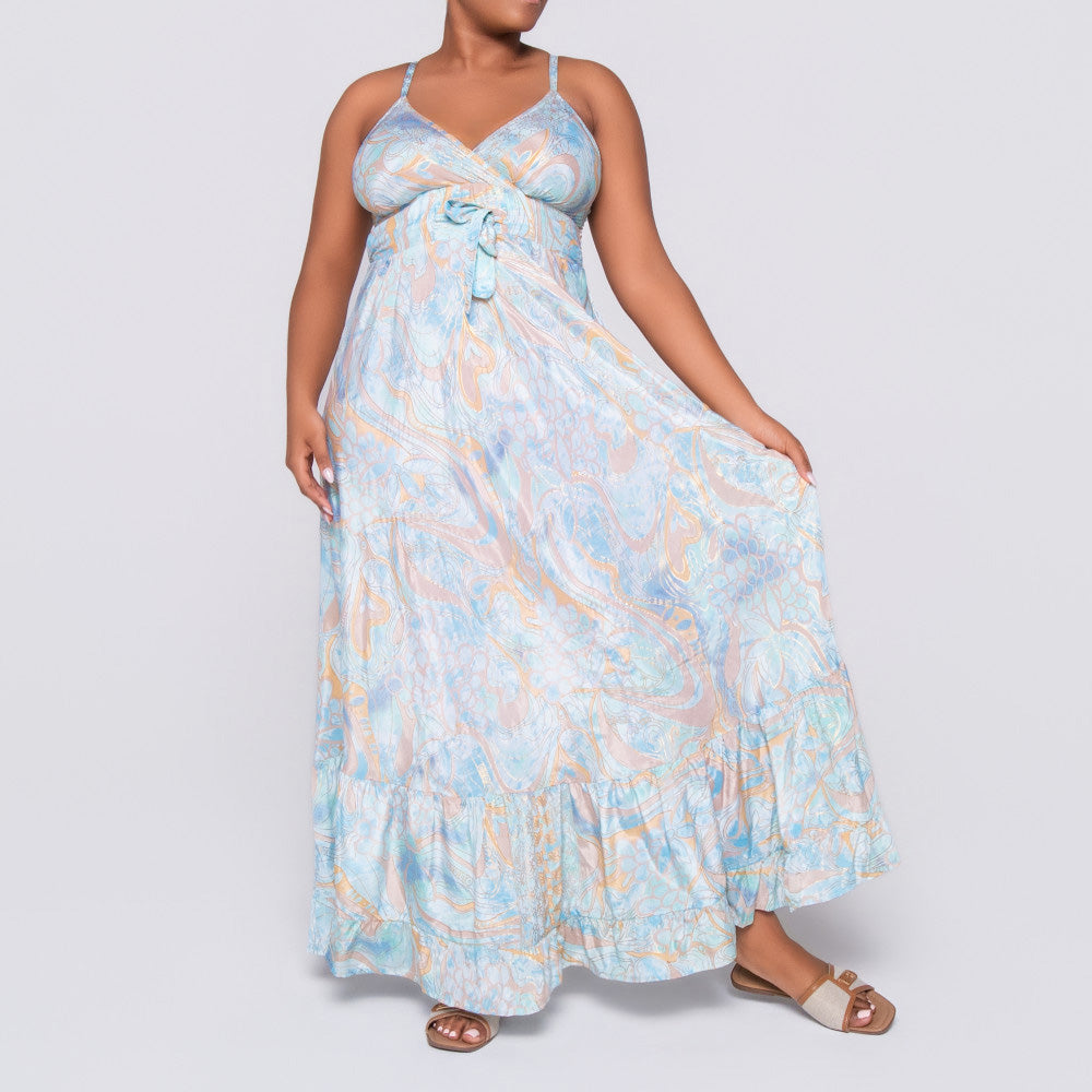 Ladies Aqua Strappy Dress