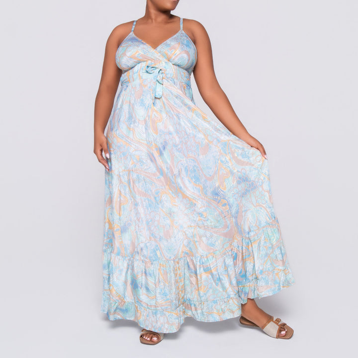Ladies Aqua Strappy Dress