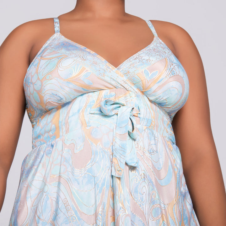 Ladies Aqua Strappy Dress