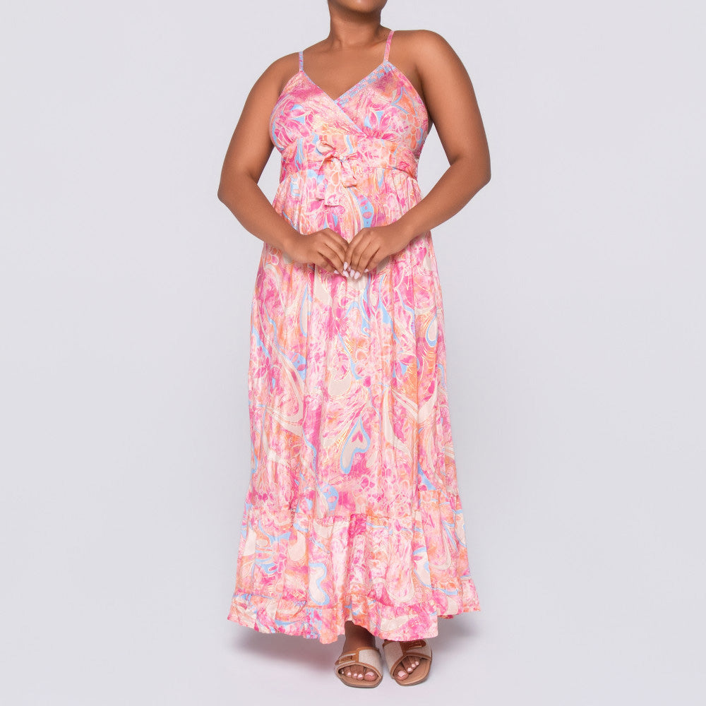 Ladies Coral Strappy Dress