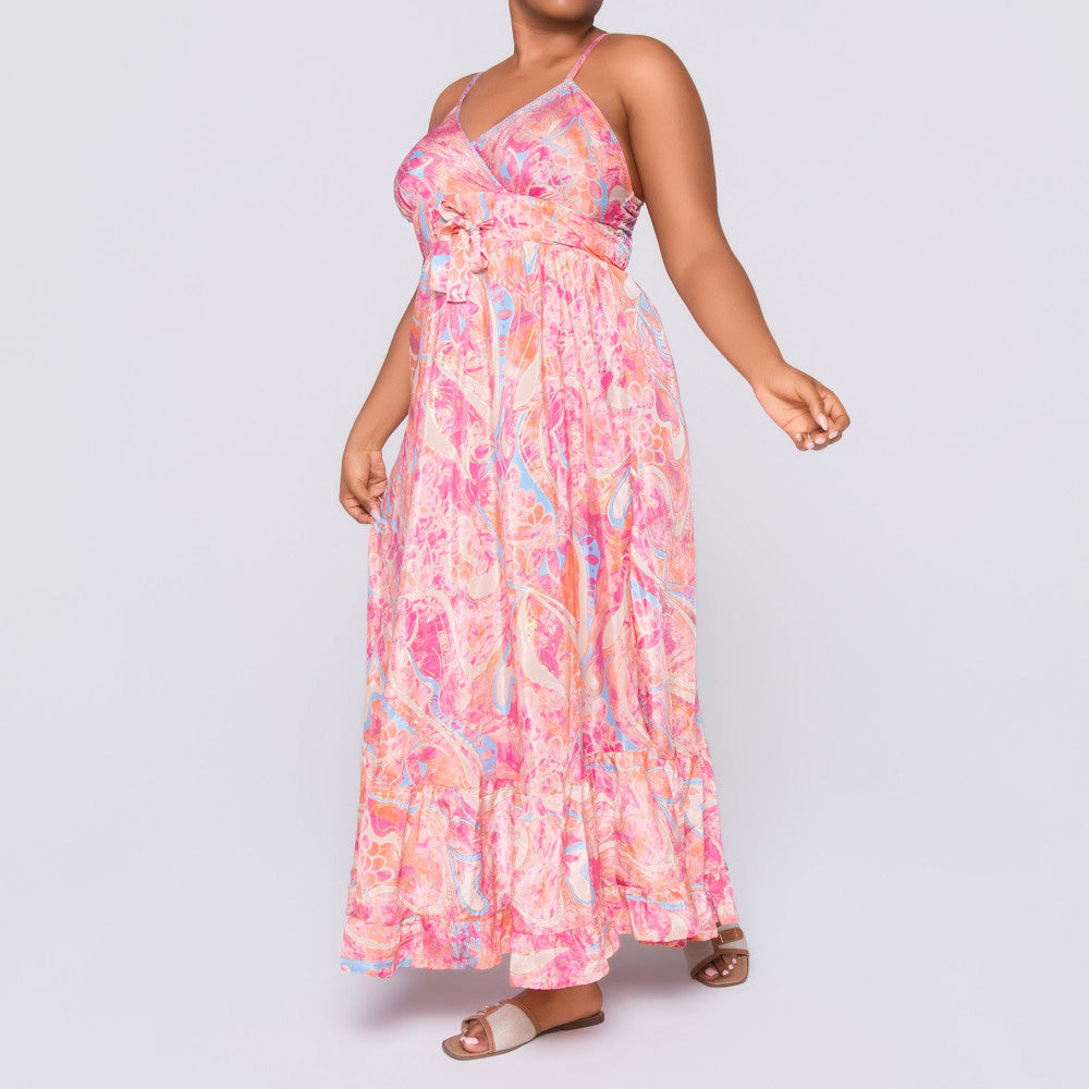 Ladies Coral Strappy Dress