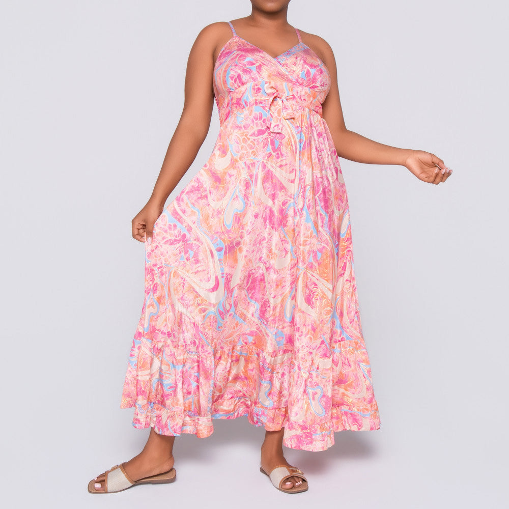 Ladies Coral Strappy Dress