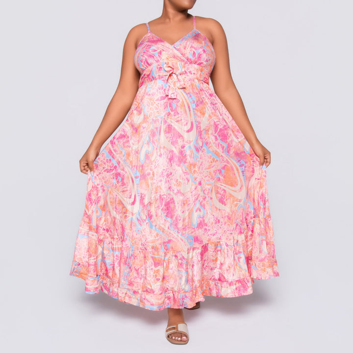 Ladies Coral Strappy Dress
