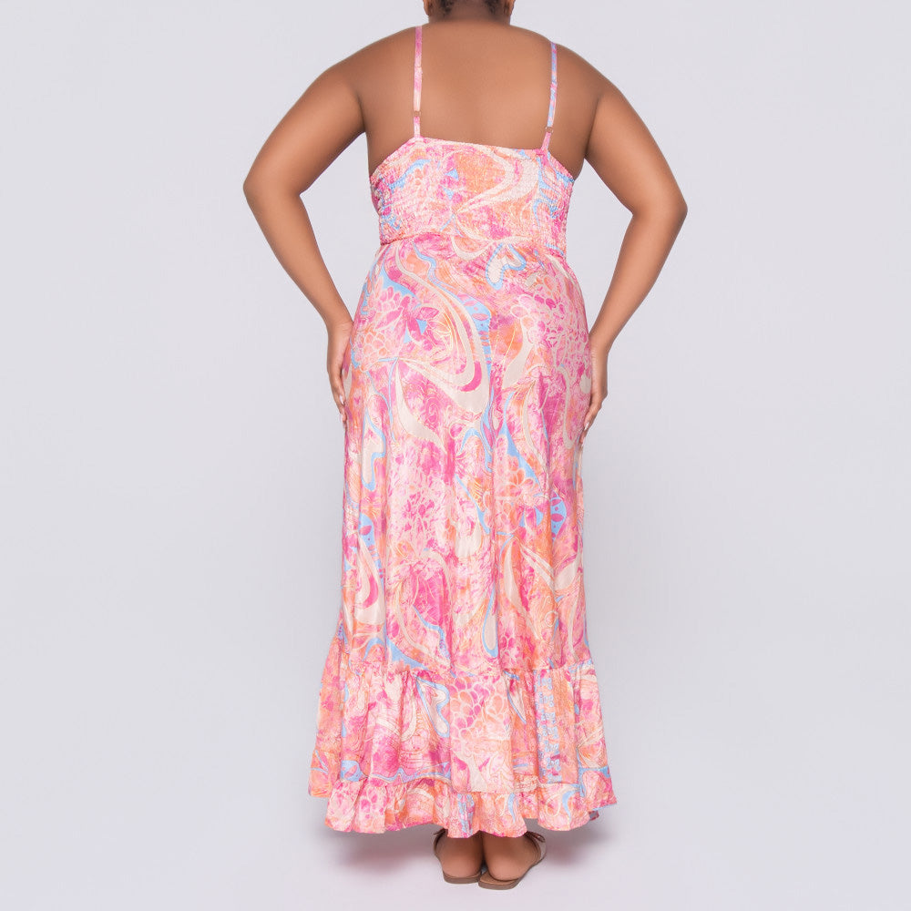 Ladies Coral Strappy Dress