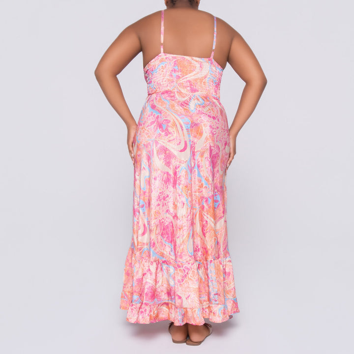 Ladies Coral Strappy Dress