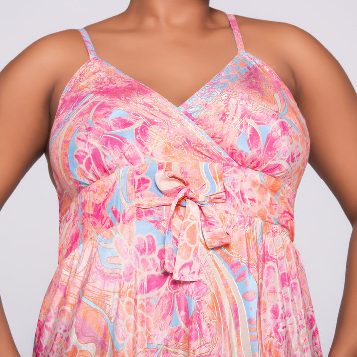 Ladies Coral Strappy Dress