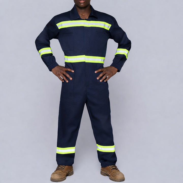 Mens Twill Green Tape Navy Worksuit