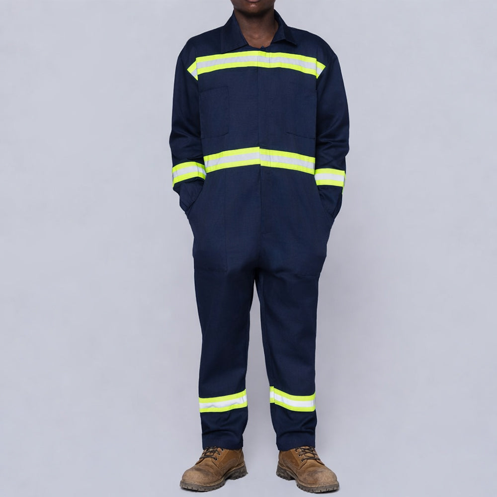 Mens Twill Green Tape Navy Worksuit