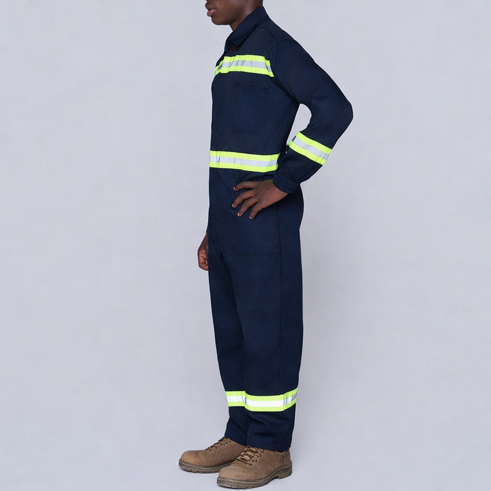 Mens Twill Green Tape Navy Worksuit
