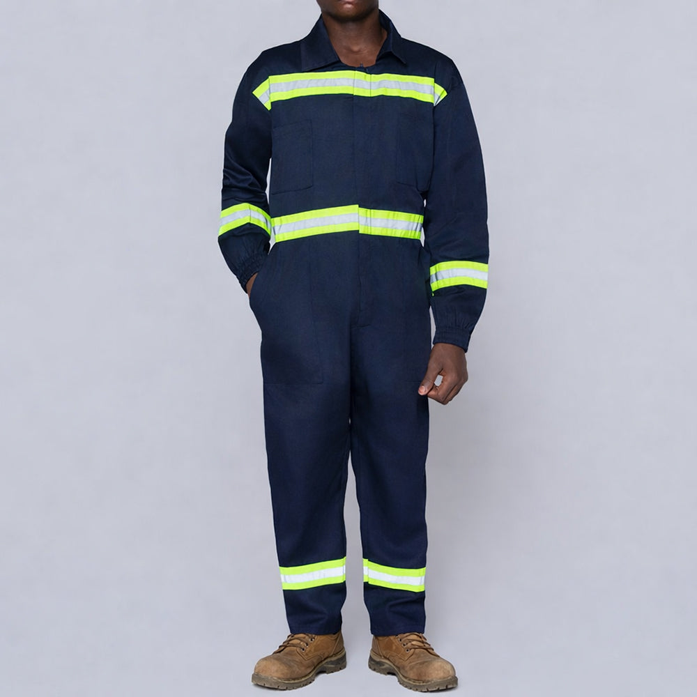 Mens Twill Green Tape Navy Worksuit