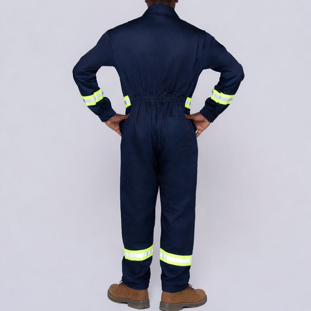 Mens Twill Green Tape Navy Worksuit
